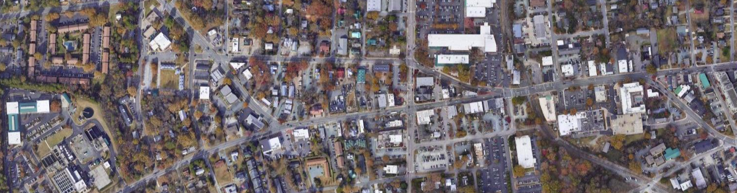Satellite imagery of downtown Carrboro, NC